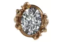 Anneau Bijoux vintage Zircon Or rose 14 carats vintage d'origine vrc100r